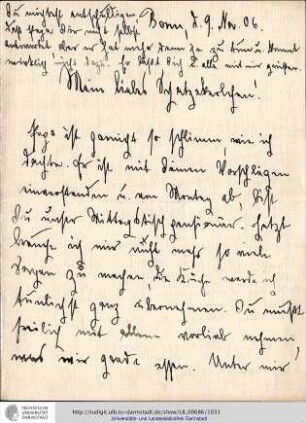 Brief vom 09.11.1906