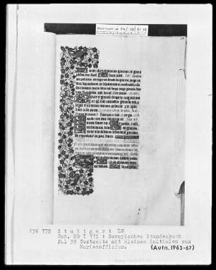 Liber horarum — Kleine Initialen und Teilbordüre, Folio 38recto