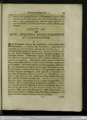 Caput III. De Rege, Insignibus Regni, Electione Et Coronatione