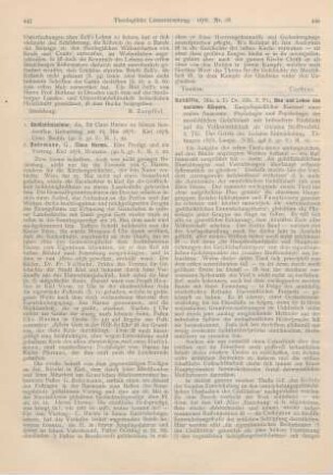 443-444 [Rezension] Gedächtnisfeier, die, für Claus Harms an seinem hundertsten Geburtstag am 25. Mai 1878