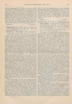 443-444 [Rezension] Gedächtnisfeier, die, für Claus Harms an seinem hundertsten Geburtstag am 25. Mai 1878
