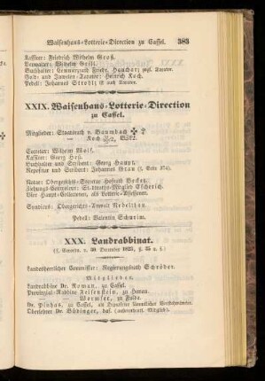 XXVIII. Waisenhaus=Lotterie=Direction zu Cassel.