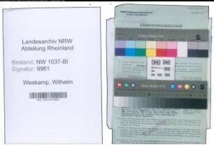 Entnazifizierung Wilhelm Weskamp , geb. 16.11.1903 (Krim.Beamter)