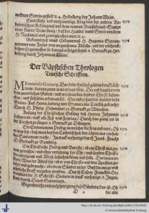 Der Bäpstischen Theologen Teutsche Schrifften.