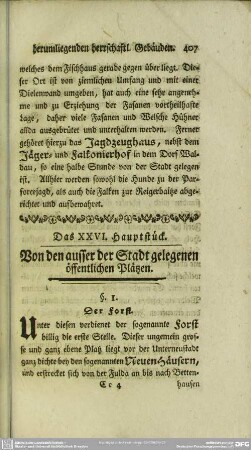 Das XXVI. Hauptstück, Von den ausser der Stadt gelegenen öffentlichen Plätzen