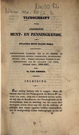 Tijdschrift voor algemeene munt- en penningkunde. 2. 1839, Stuk 2