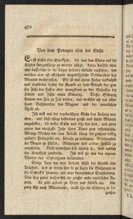 470-501, Von dem Podagra oder der Gicht.