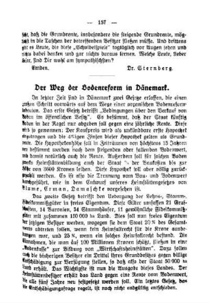 Der Weg der Bodenreform in Dänemark