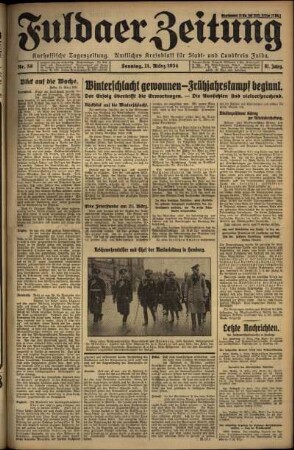 Erste Ausgabe vom Sonntag, den 11. März 1934.