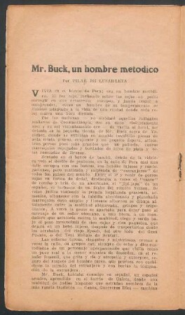 Mr. Buck, un hombre metódico