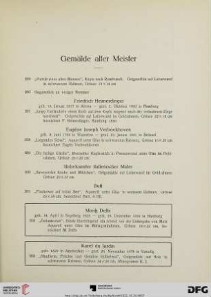 Gemälde alter Meister (Nr. 255-302)