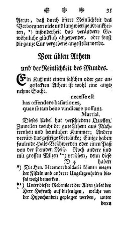 Von üblen Athem und der Reinlichkeit des Mundes