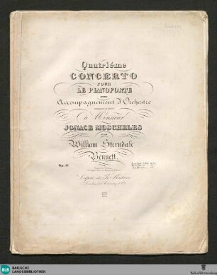 Quatrième concerto pour le pianoforte : avec accompagnement d'orchestre; op. 19