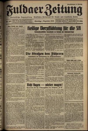 Ausgabe vom Dienstag, den 01. Dezember 1936.