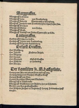 Der Romischen K. M. Hoffgesindt.