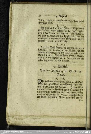 4. Kapitel. Von der Verdauung der Speisen im Magen