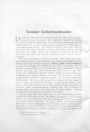 Gmünder Goldschmiedenamen