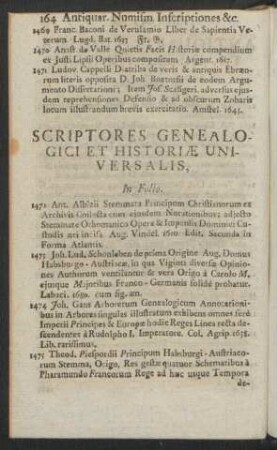 Scriptores Genealogici Et Historiae Universalis, In Folio