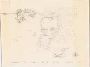 Ehrenmal Eiland, Welun: Lageplan 1:5000, Lageplan mit Gartenplan, perspektivische Ansicht 1:200