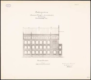 Kunstgewerbe- und Handwerkerschule, Berlin-Charlottenburg: Ansicht Brauhofstr. 1:100
