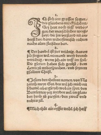 JCh steh inn grossen sorgen/ || des glaubens wircklichkeyt/ ||