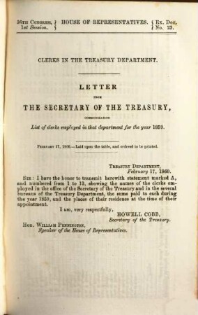 House documents. [126,6.] 1859/60 (1860) = Congress 36, Sess. 1