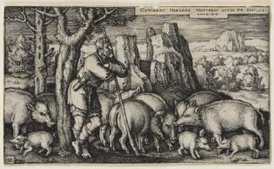 Verlorener Sohn hütet die Schweine, Blatt 3 der Folge "Gleichnis vom verlorenen Sohn"