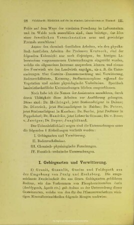I. Gebirgsarten und Verwitterung.