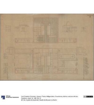 Litauen. Palais Wittgenstein. Grundrisse, Aufriss und Ansicht des Pavillons