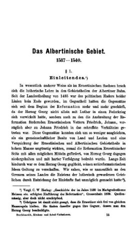 Das Albertinische Gebiet. 1537 - 1540.