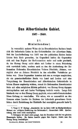 Das Albertinische Gebiet. 1537 - 1540.