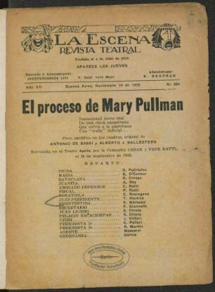 El proceso de Mary Pullman : pieza paródica en dos cuadros