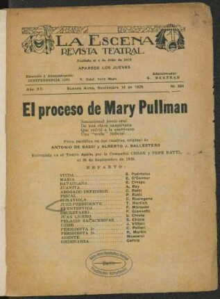 El proceso de Mary Pullman : pieza paródica en dos cuadros