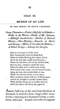 MEMOIR OF MY LIFE IN THE WOODS OF SOUTH-CAROLINA
