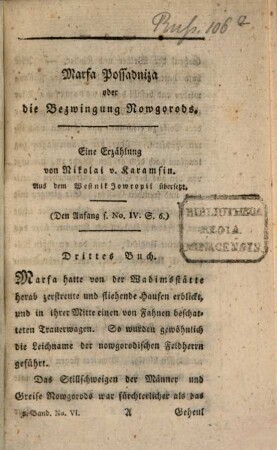 Russische Miszellen. 6, 6 = Bd. 2. 1804