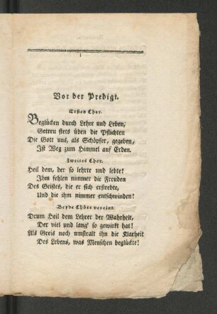 [Text zur Musik bei der funfzigjährigen Amts-Jubelfeier des Hochwohlehrwürdigen, ...]