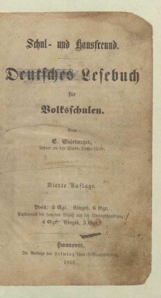 1: Deutsches Lesebuch für Volksschulen