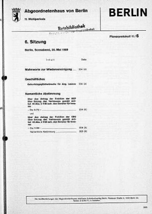 Nr. 6, 20. Mai 1989
