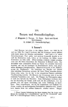 Turnen und Gesundheitspflege