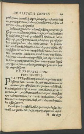 De Privatis Confessionibus.