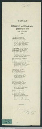 Tafellied zum Stiftungsfeste des Gesangvereins Euterpe den 15. Nov. 1863