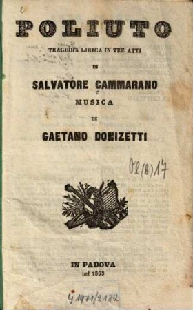 Poliuto : tragedia lirica in tre atti