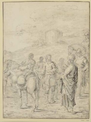 Altes Testament; Folge I, Blatt 1: Der Verwalter Josephs beschuldigt Benjamin des Diebstahls