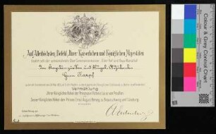 Einladung zur Vermählung von Prinzessin Victoria Luise von Preußen und Prinz Ernst August am 24.05.1913