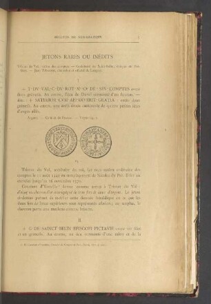 Jetons rares ou inédits