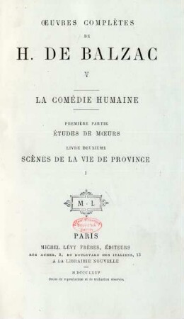 5: Œuvres complètes de H. de Balzac