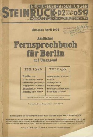 1934: Amtliches Fernsprechbuch für Berlin