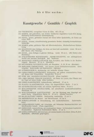 Kunstgewerbe/ Gemälde/ Graphik (Nr. 314-526)