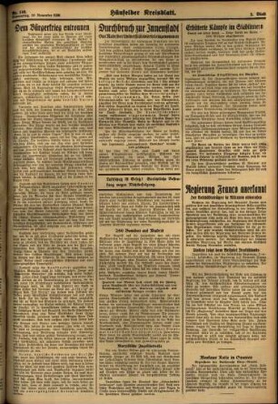 Zweite Ausgabe vom Donnerstag, den 19. November 1936.