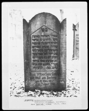 Grabstein Sara Gottlieb (+1903)